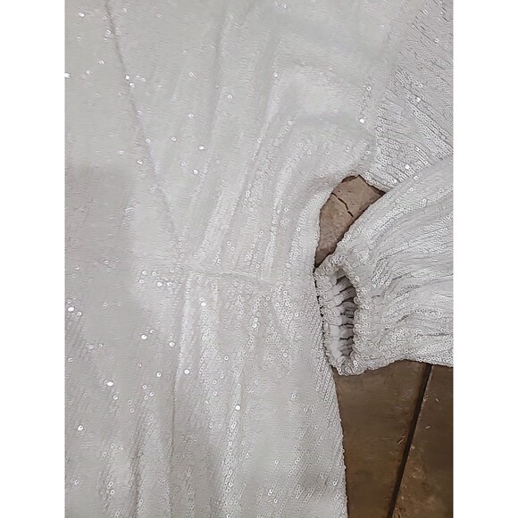 ELOQUII white Sequins Long sleeve dress Party - Picture 6 of 12